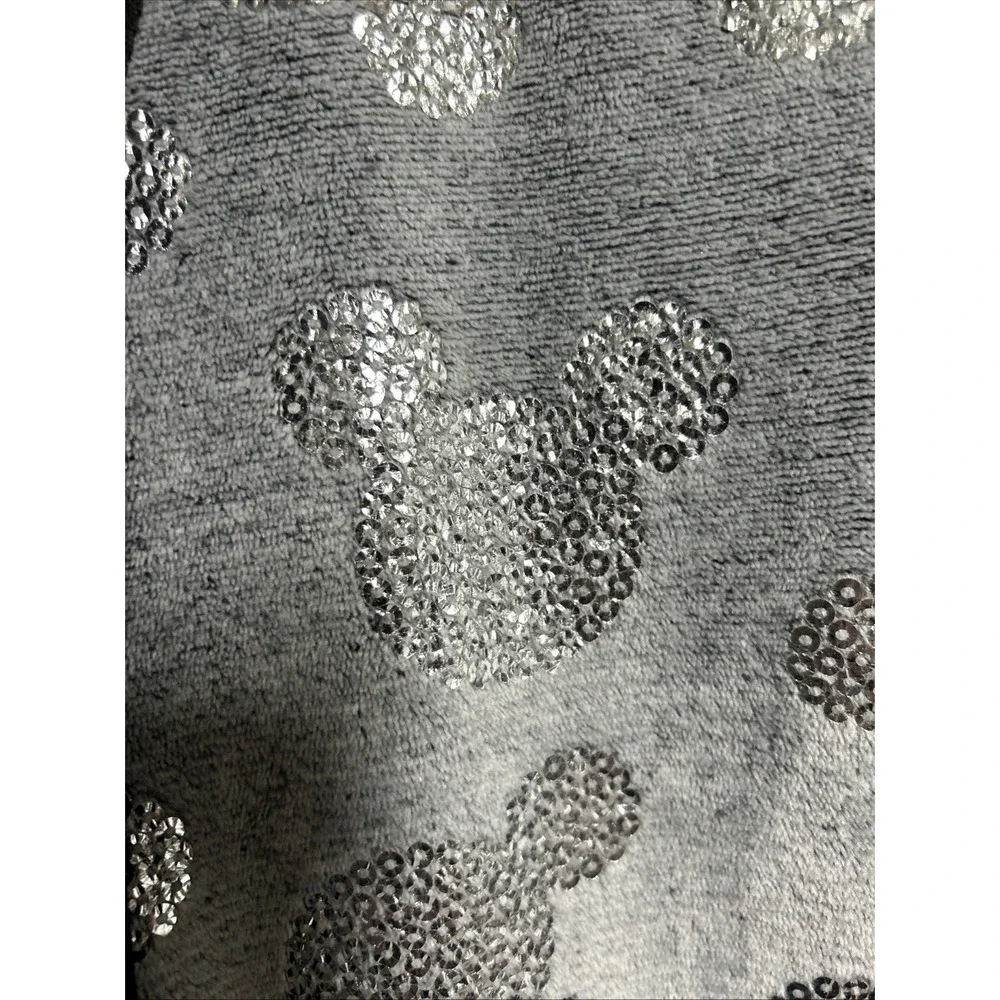 Womens Small Mickey Mouse‎ Jogger Pajama Lounge Pants Fleece Gray Pockets SOFT - Picture 2 of 11